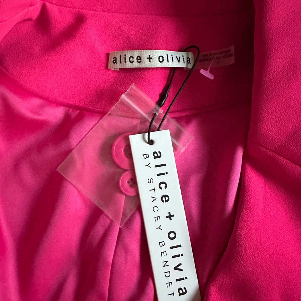 Never worn: Brand new Alice & Olivia hot pink blazer size 2